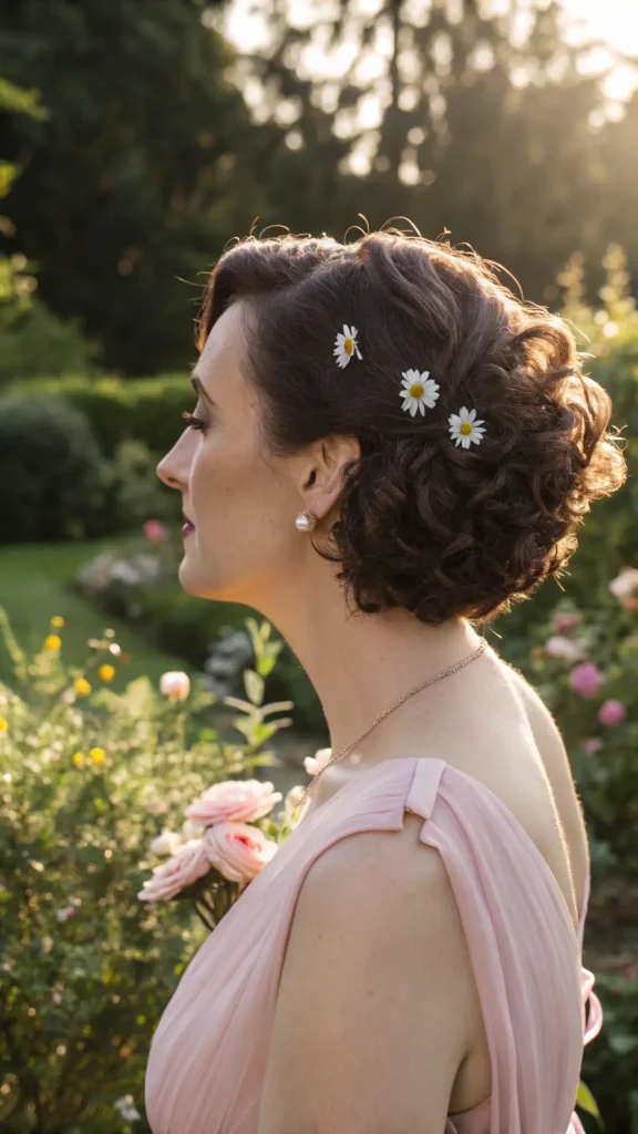  Garden Fresh Curly Bob with Daisy Accents in the image