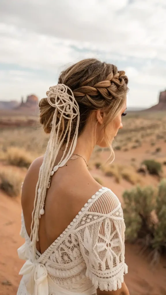 It is image on Bohemian Crown Braid with Macramé Veil