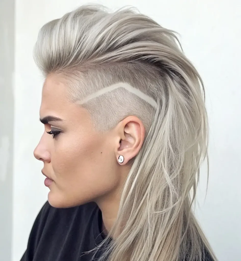 It is image on Platinum Wave Pattern Undercut Ideas for Long Hair.