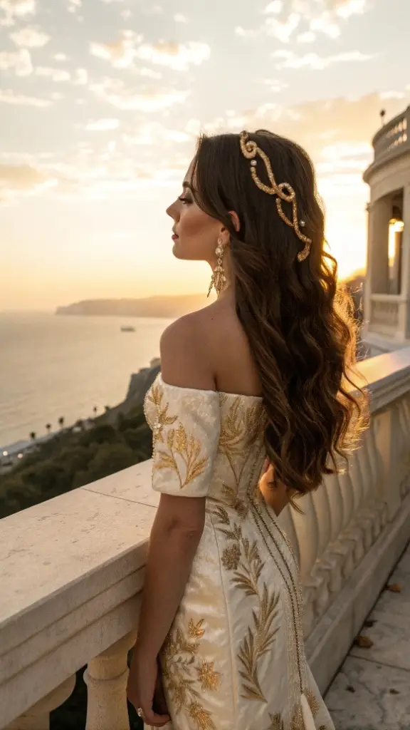 It is image on Golden Vine Medusa Side Style Hair Ideas.
