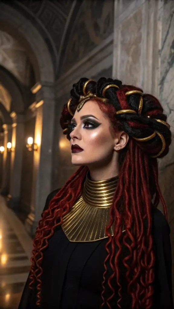 It is image on Crimson Serpent Crown Medusa Hair Ideas.