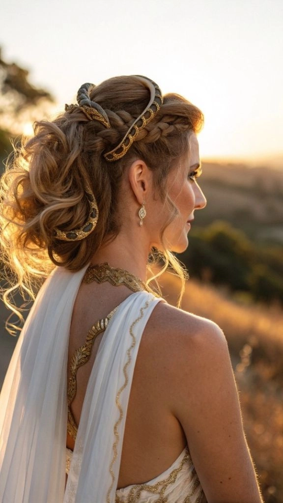 It is image on Golden Serpent Medusa Hair Updo with Chain Headpiece.