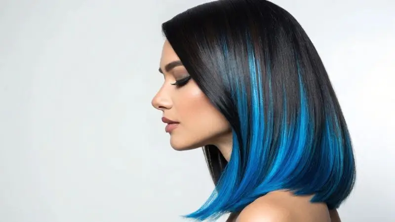 It is image on Blue Highlights in Black Hair.