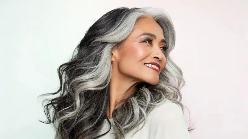 It is image on Salt and Pepper Hair for Women.