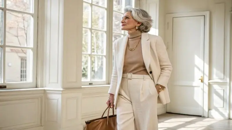 It is image on Capsule Wardrobe style for 50 over women.
