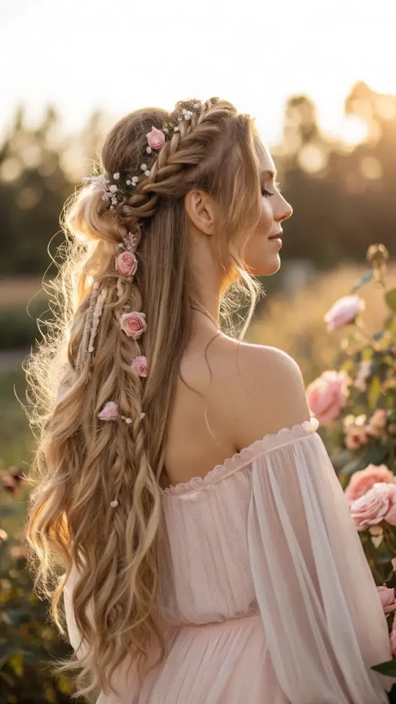 It is image on Rose Garden Fairy Side Braid Cascade.