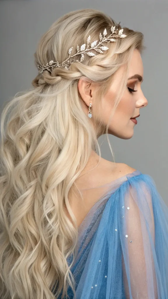 It is image on Golden Leaf Fairy Half-Up Hairstyle.