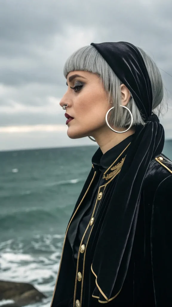 It is image on Silver Storm Bandana Bob Pirate Hairstyles for Women.