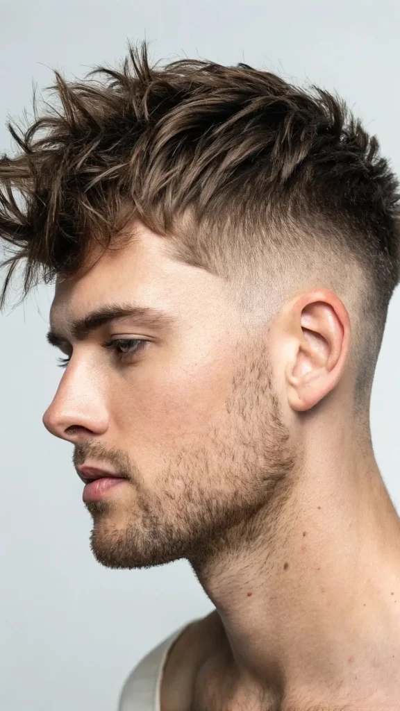 It is image on Modern Textured Mullet with Fade.