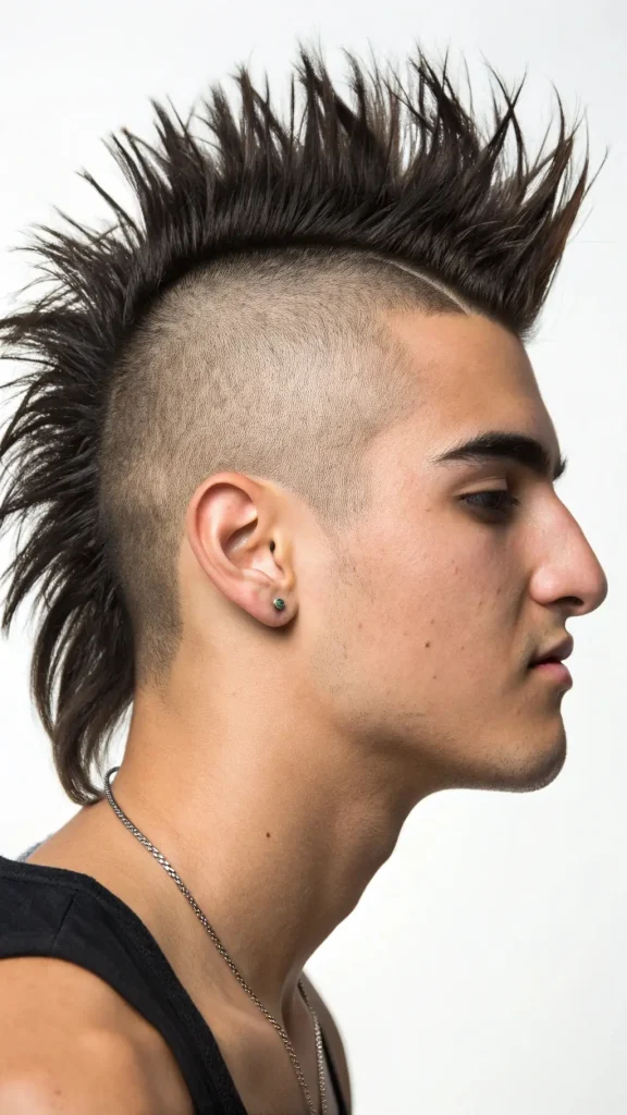 It is image on Mohawk Mullet Hairstyles and Haircuts for Men with Buzz Cut Sides.