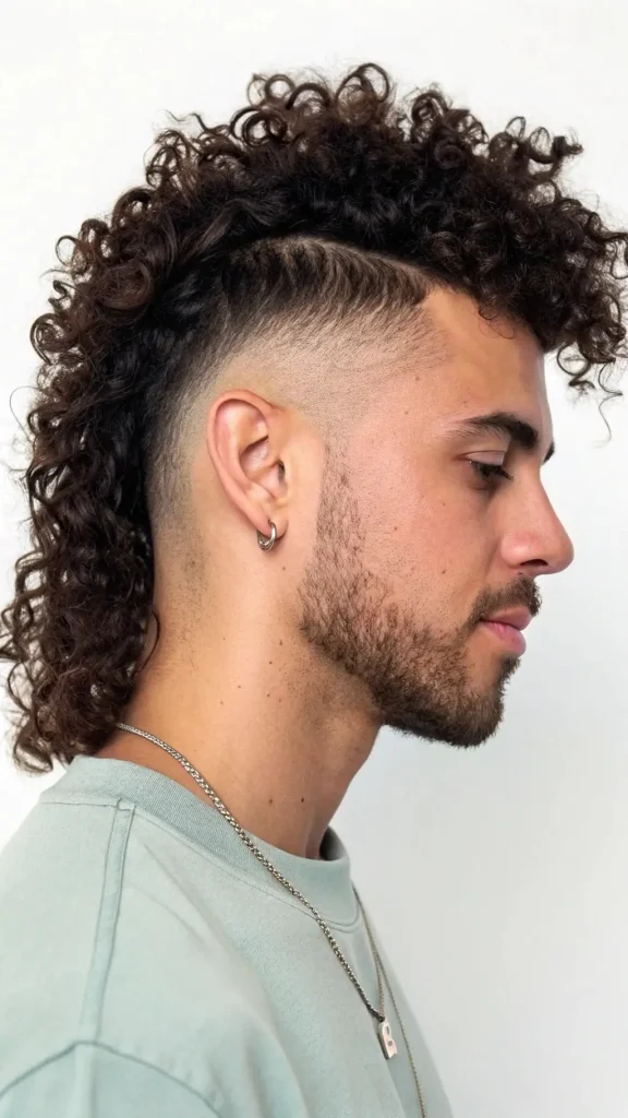 It is image on Curly Top Fade Mullet.