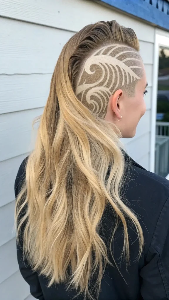 It is image on The Swirled Art Side Undercut Ideas for Long Hair.