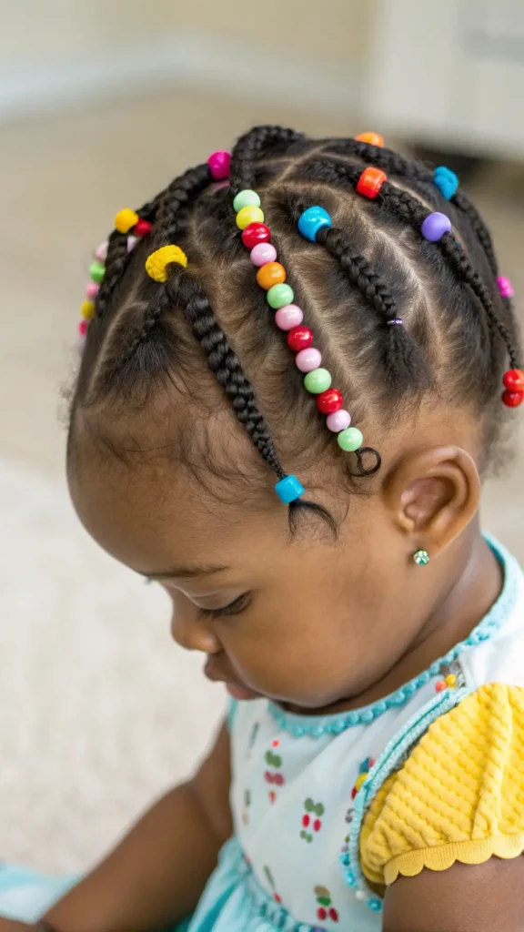 It is image on Rainbow Bead Mini Braids Hairstyle.