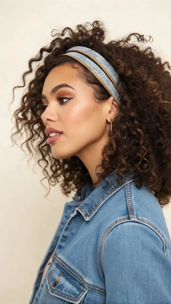 It is image on Denim Blue with Gold Accent Band.