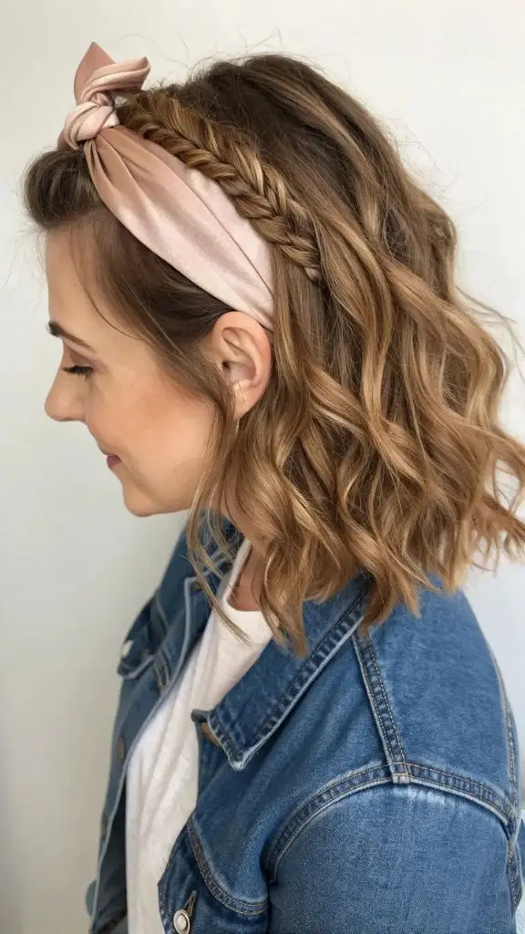 It is image on Blush Pink Knotted Headband with Braid.