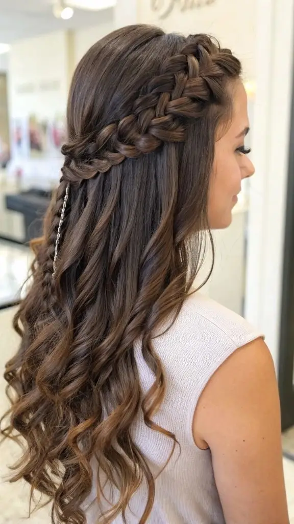 It is image on Dutch Crown Braid with Flowing Quick Weave.
