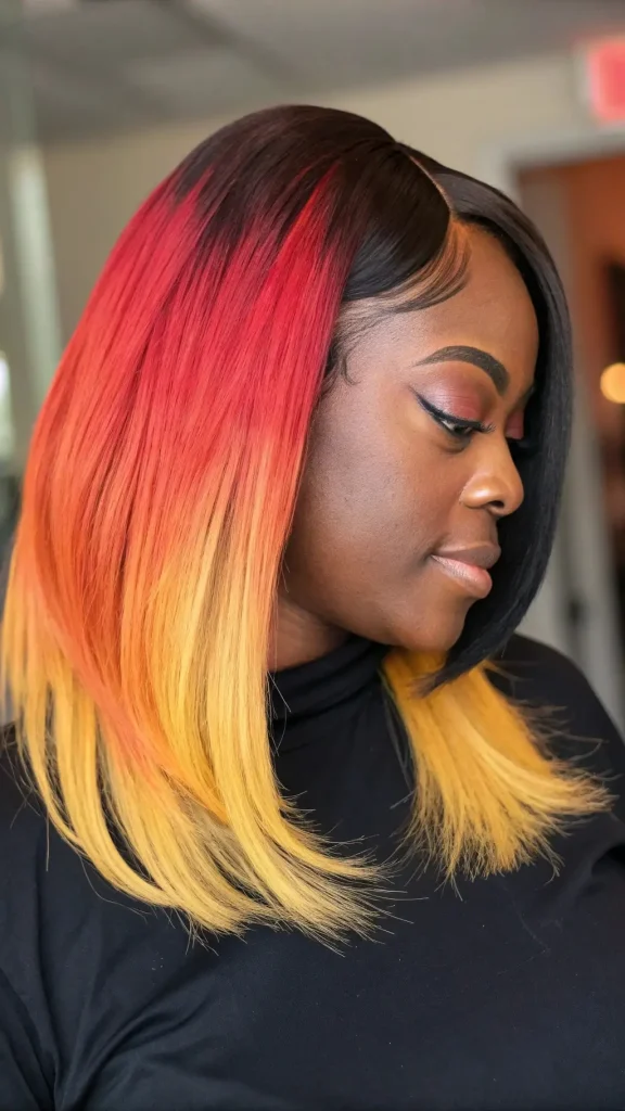 It is image on Sunset Ombre Bob Quick Weave.