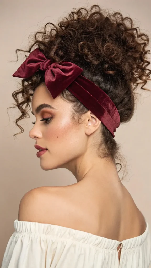 It is image on Burgundy Velvet Bow Headband.
