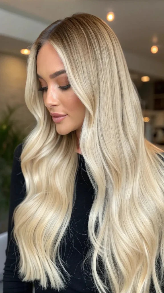 It is image on Platinum Blonde Beach Waves Quick Weave.