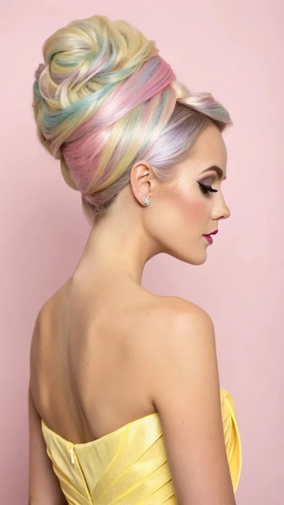 It is image on Pastel Rainbow Holographic Bouffant.