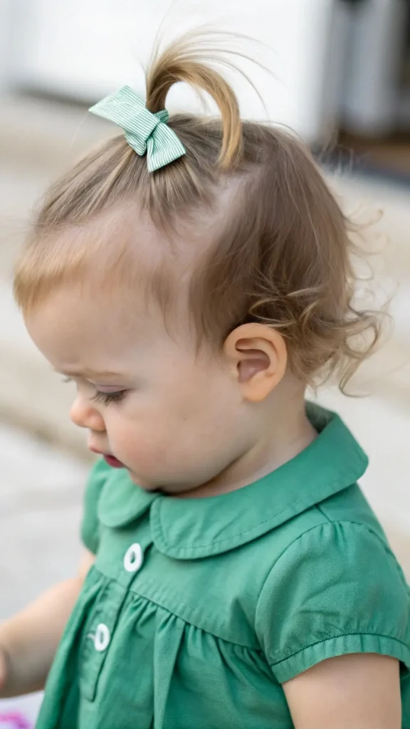 It is image on Fountain Baby Ponytail with Striped Bow.