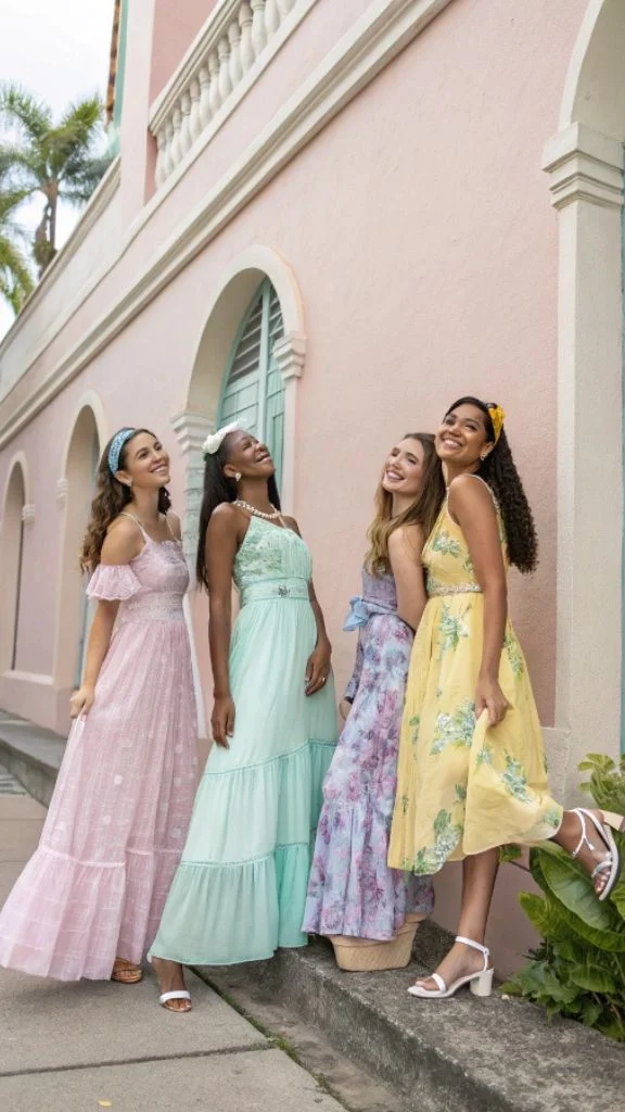It is image on Seasonal Outfit Inspiration
Spring & Summer Guest Looks.