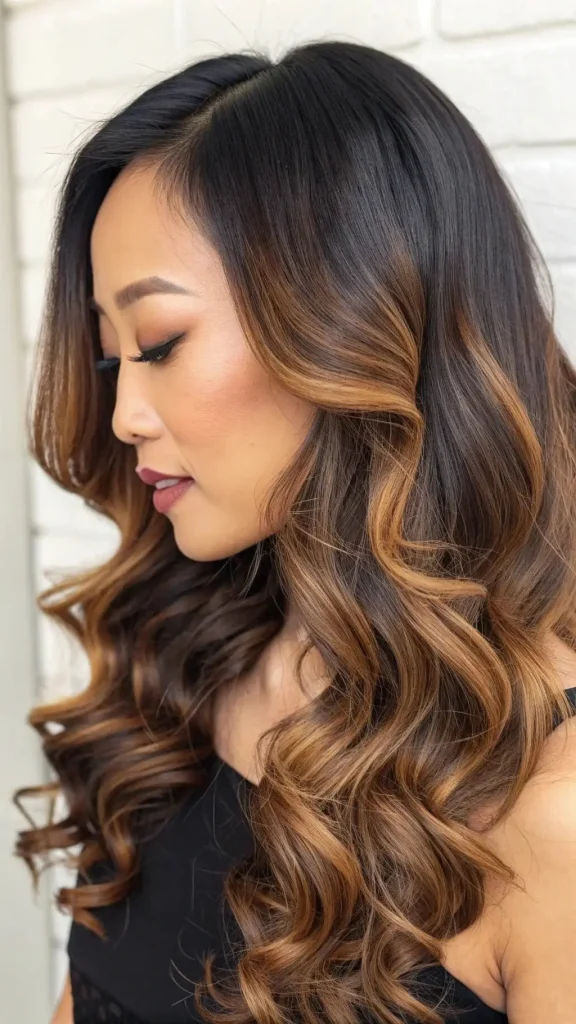 It is image on Chocolate Balayage Long Sew In Hairstyle.