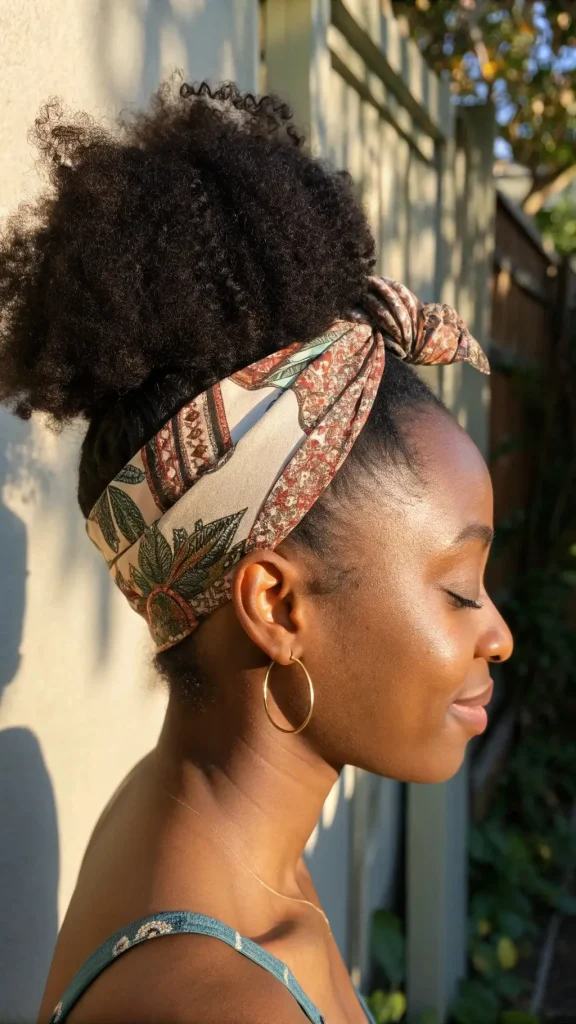 It is image on Bohemian Scarf-Wrapped Natural Bun.