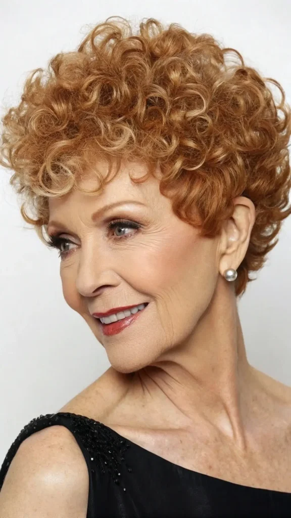 It is image on Bouncy Curly Pixie Haircut for Women.