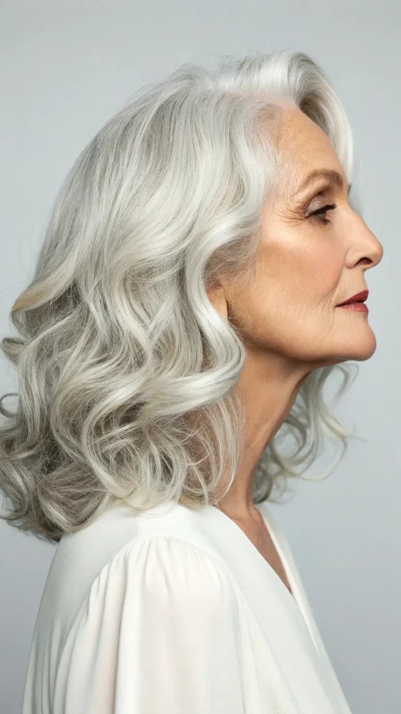 It is image on Soft Curled Lob Women Haircut.