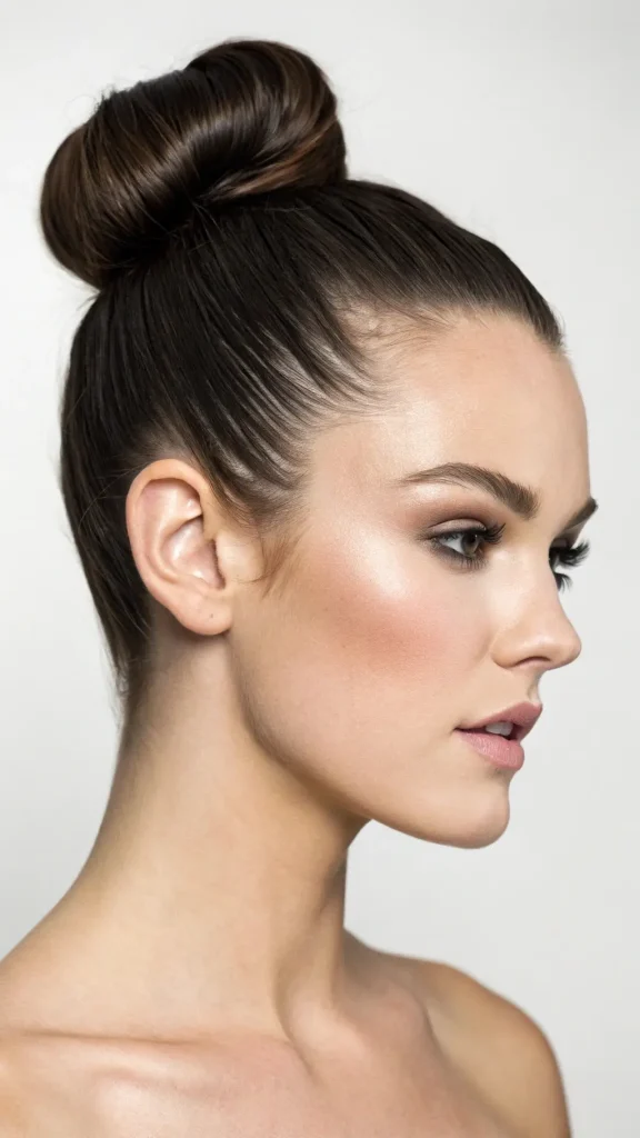 It is image on Classic Ballerina Bun for Oval Face.