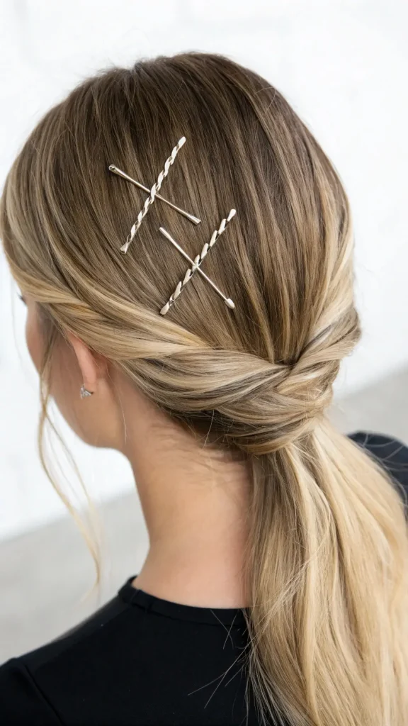 It is image on Twisted Low Ponytail with Bobby Pins.