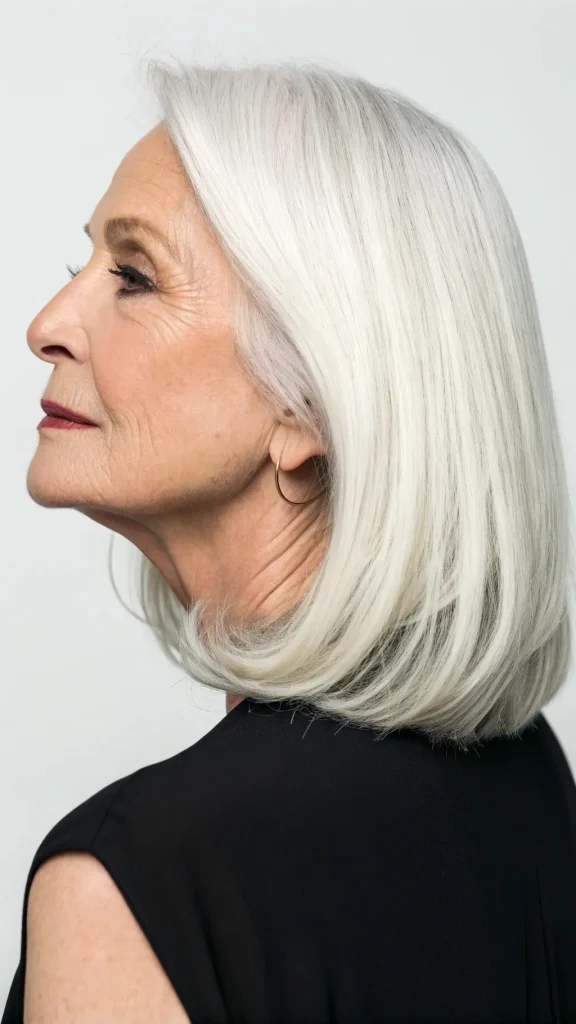 It is image on Sleek Shoulder Length Bob Women Haircut.