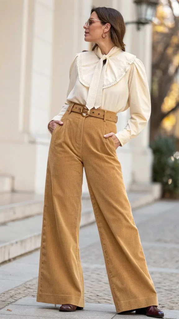 It is image on Mustard Wide Leg Corduroy Pant.
