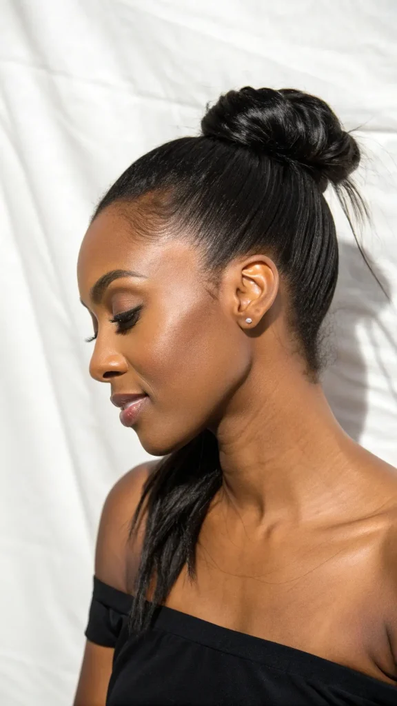 It is image on Twisted Sleek Bun with Cascading Ends.