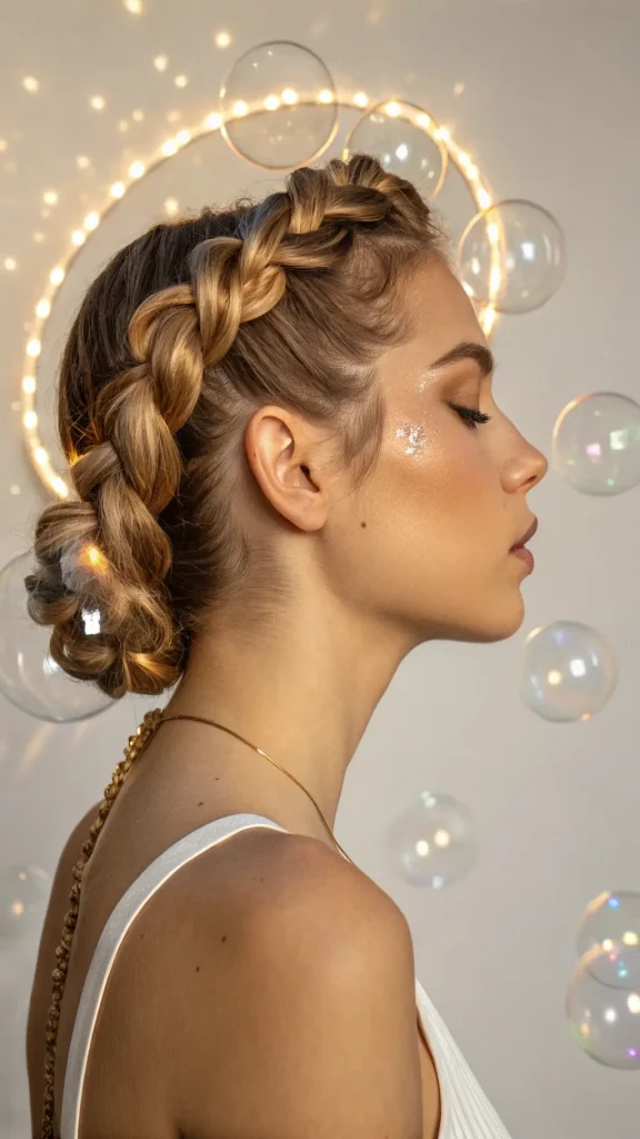 It is image on Crown Dutch Bubble Braid with Glitter Accent.