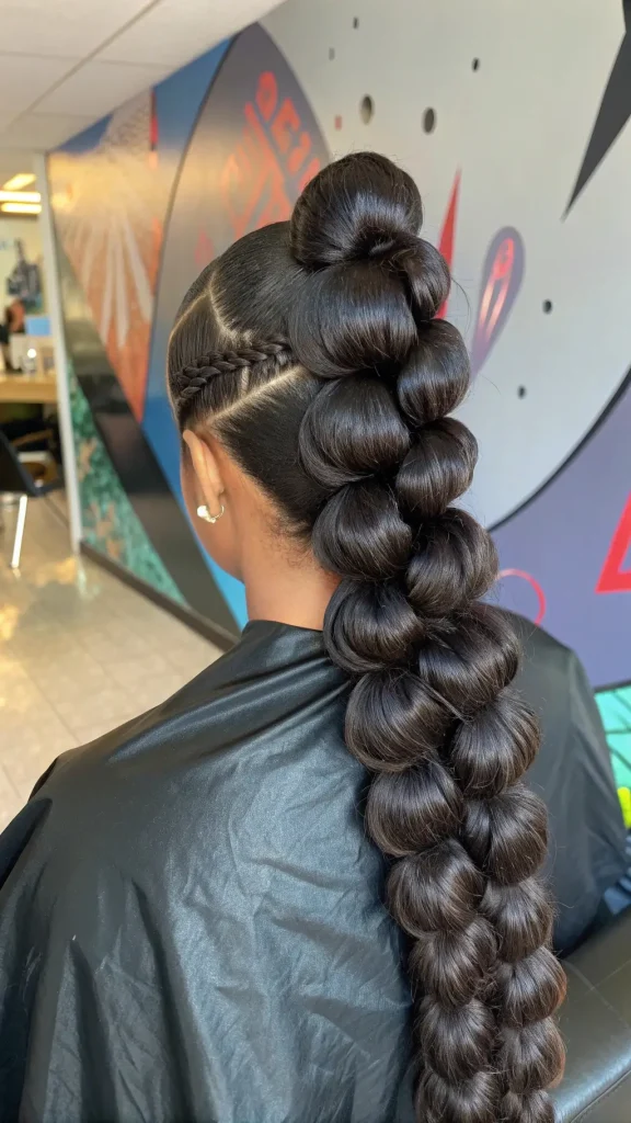 It is image on Sleek High Ponytail with Jumbo Bubbles.