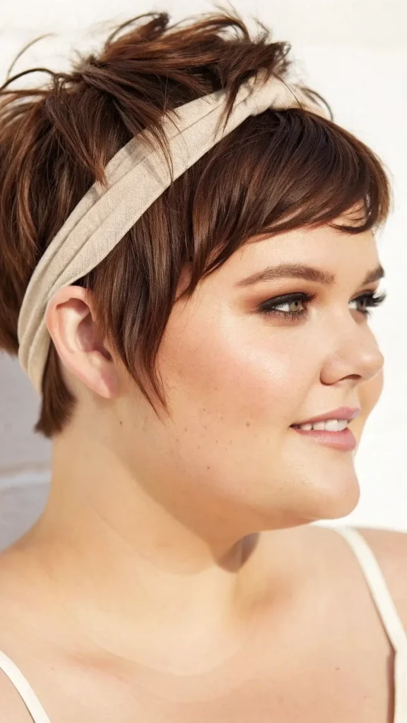 It is image on Tousled Pixie for Chubby Face with Headband.