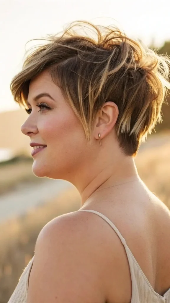 It is image on Pixie Cut for Chubby Face.