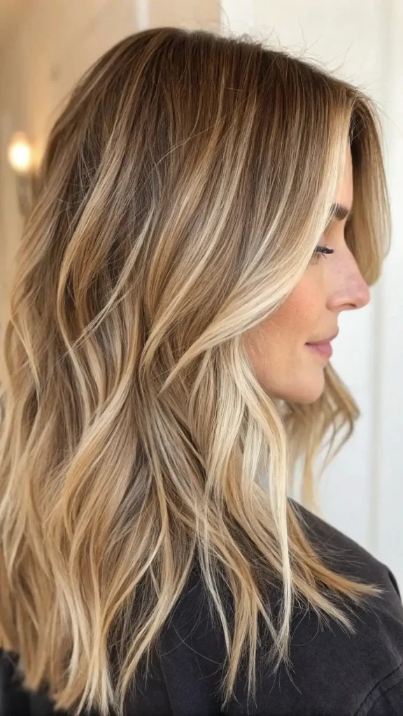 It is image on Medium-Length Waves with Cool Blonde Lowlights.