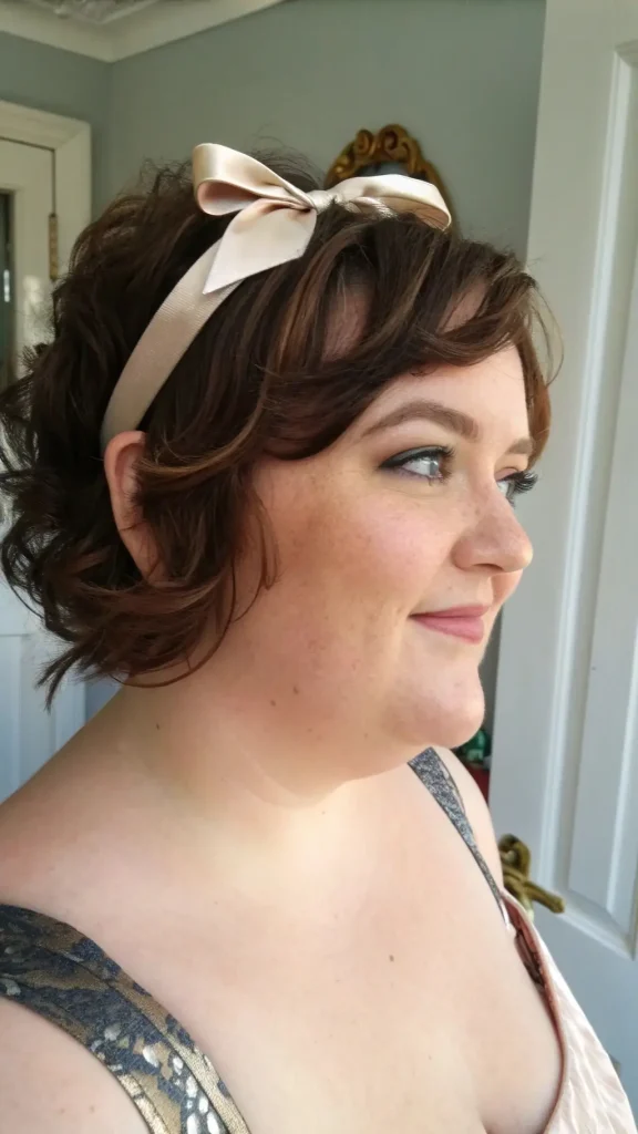 It is image on Curly Bob for Chubby Face with Headband.