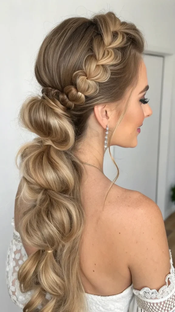 It is image on Crown Bubble Braid with Loose Waves.