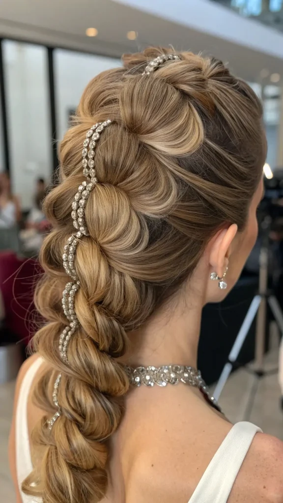 It is image on Bridal Bubble Braid with Crystal Embellishments.