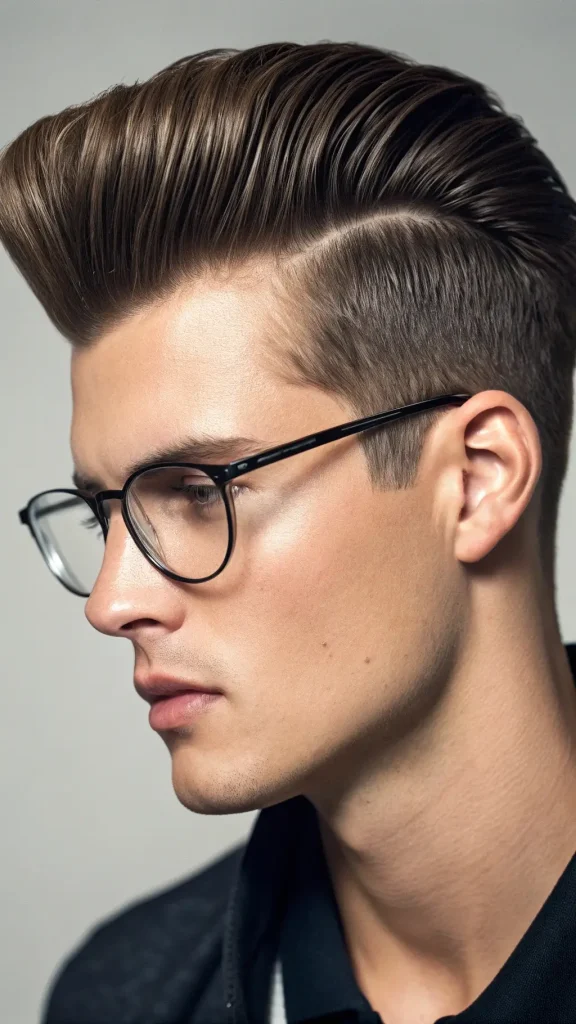It is image on Classic Side Part Quiff with Glasses.