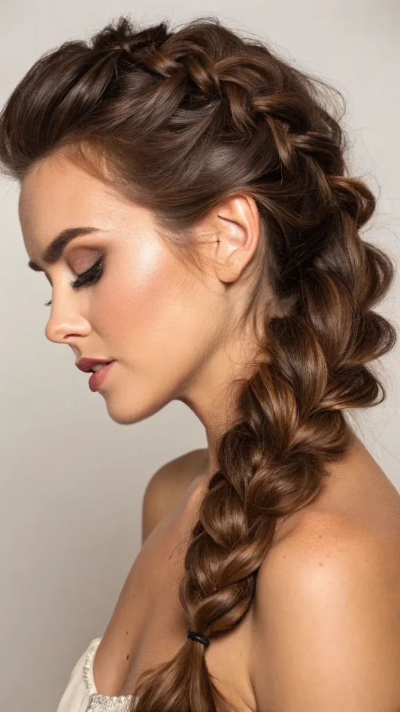 It is image on Side-Swept Bubble Braid with Boho Flair.