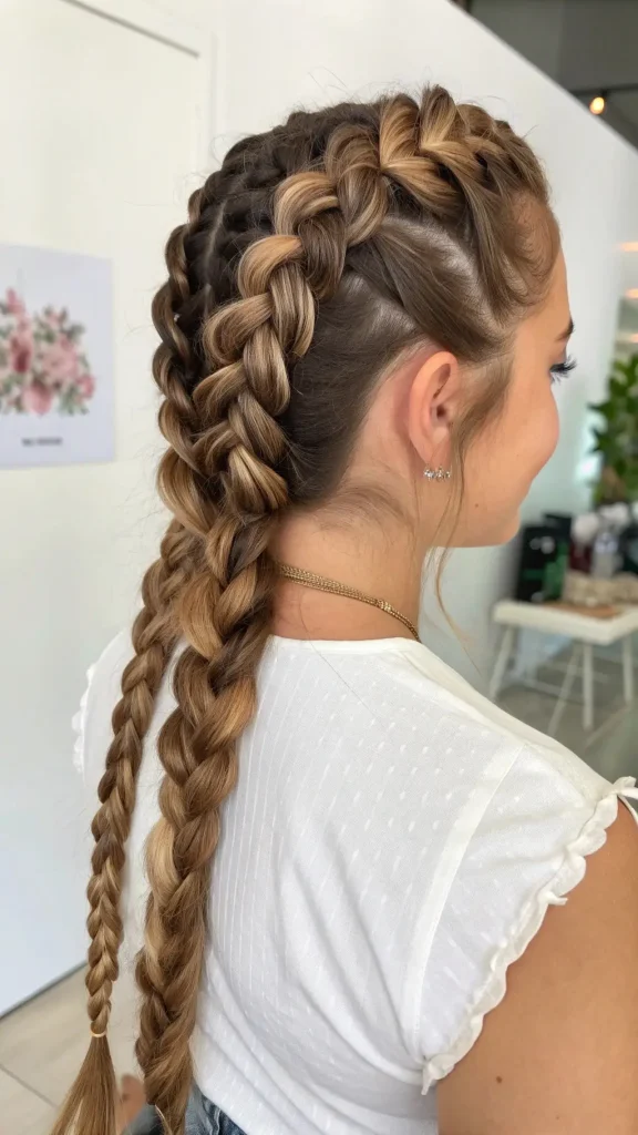 It is image on Double Dutch Bubble Braid Hairstyle for Kids.