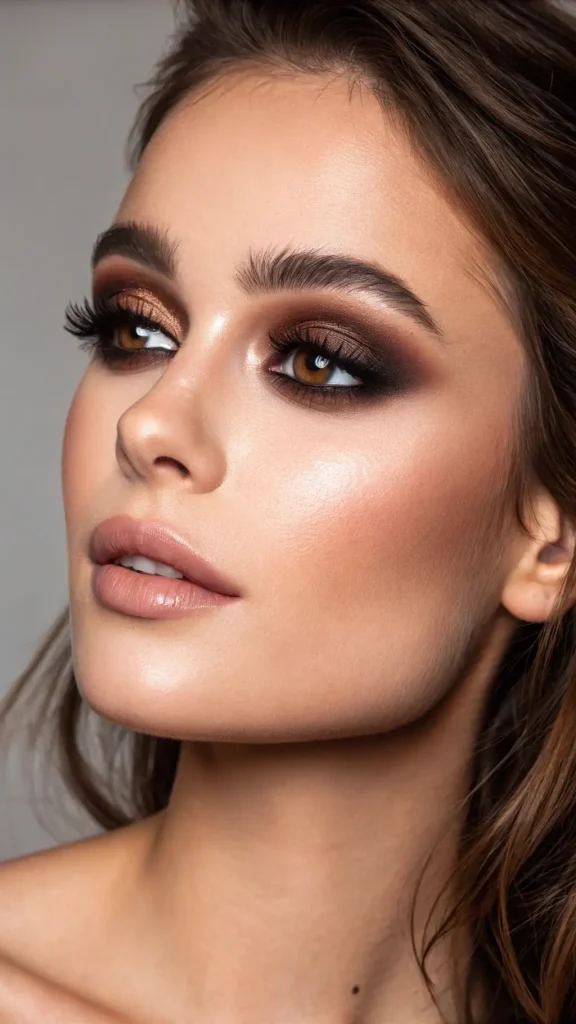 It is image on Chocolate Brown Smokey Eye with Bronze Shimmer.