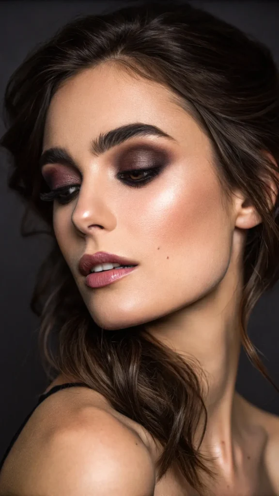 It is image on Deep Plum Smokey Eye Makeup for Brown Eye.