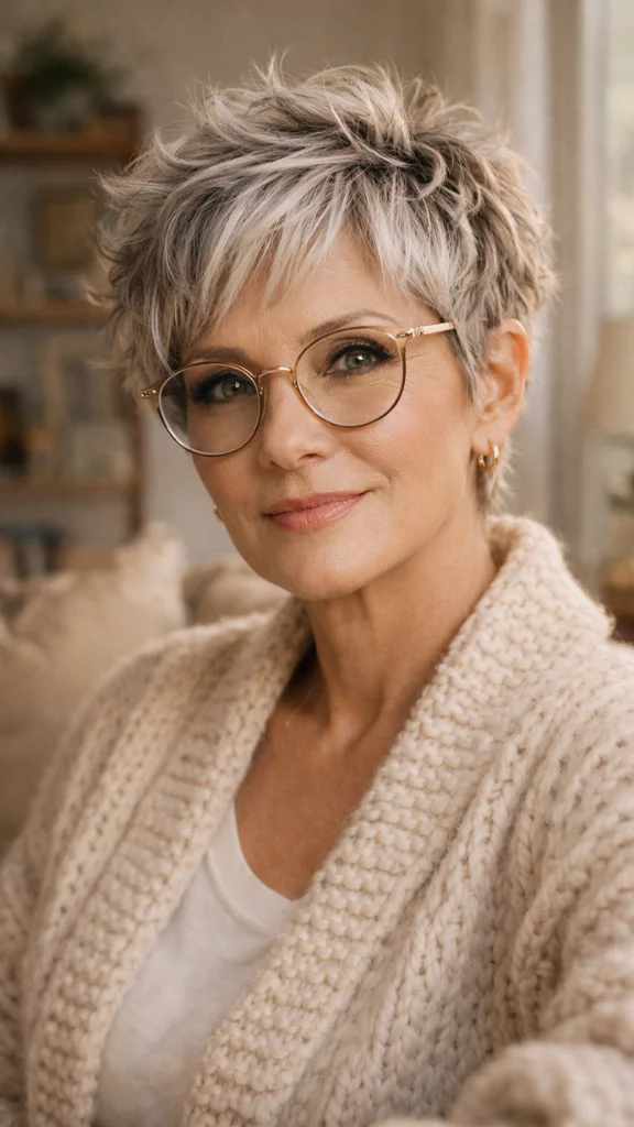 It is image on Sassy Messy Feathered Pixie Hairstyle.
