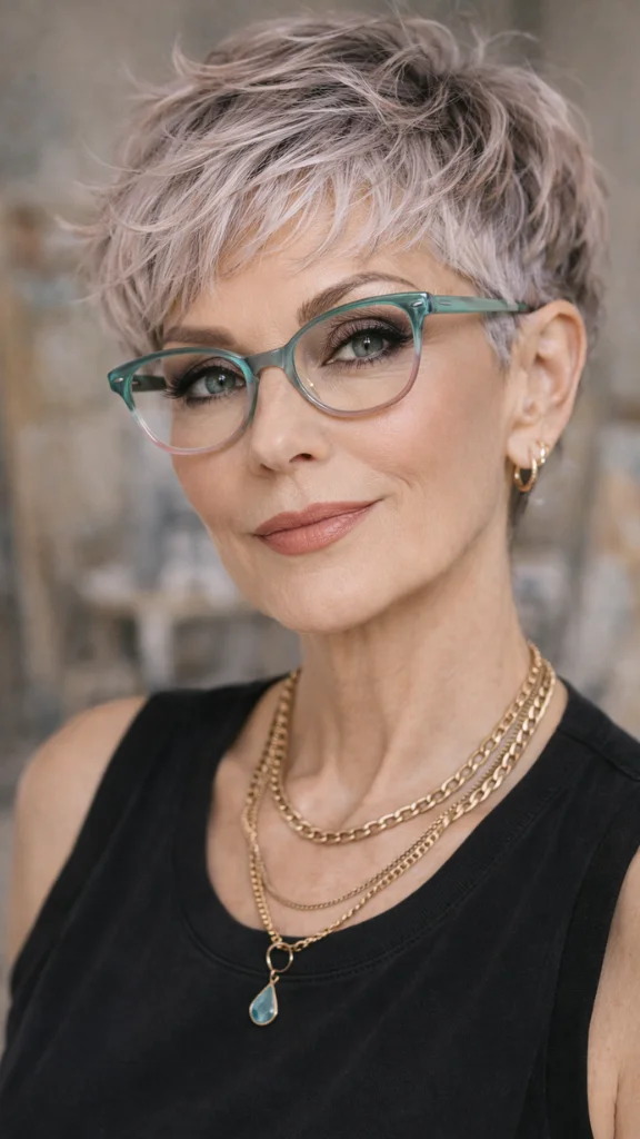 it is image on Tousled Ash Blonde Crop with Ombre Frames.